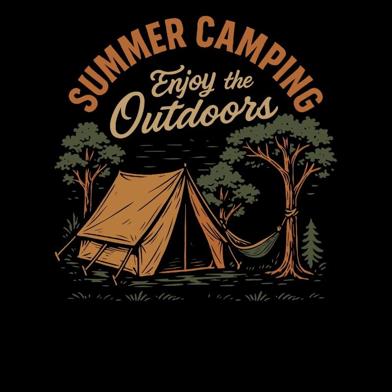 Summer camping enjoy the nature camper fun