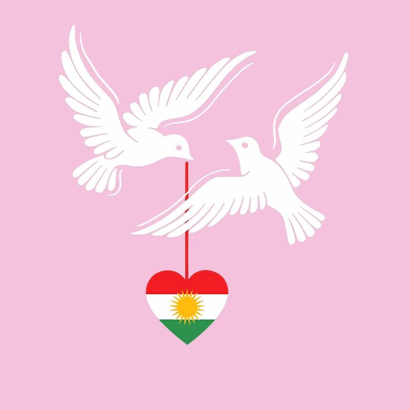 Kurdes du Kurdistan avec drapeau kurde