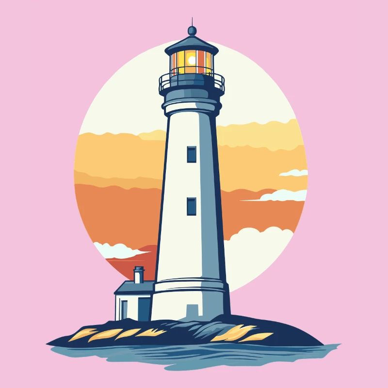 Phare au coucher du soleil
