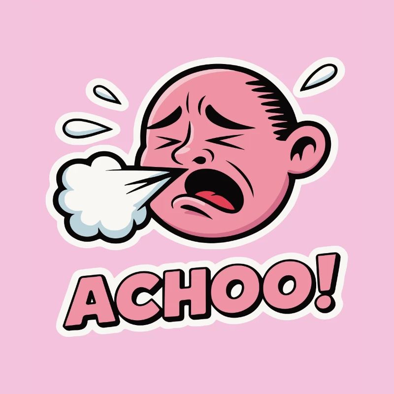 Vintage Comic Éternuement Expression Design