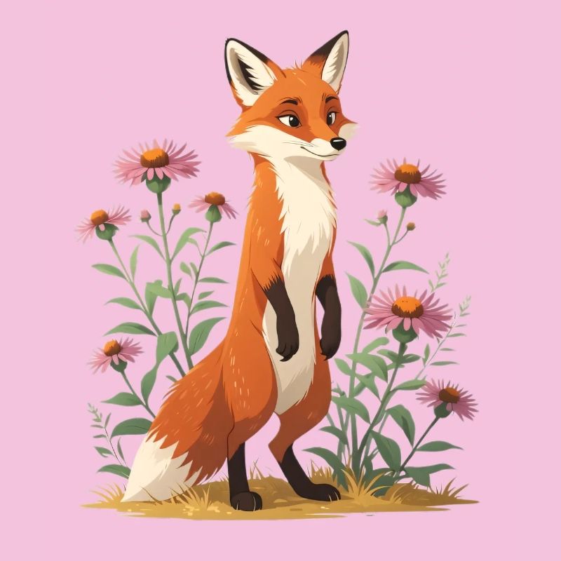 Fuchs mit Blumenmuster Illustration
