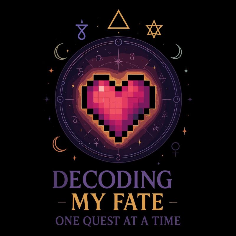 Decoding Fate: Heart Pixel Art