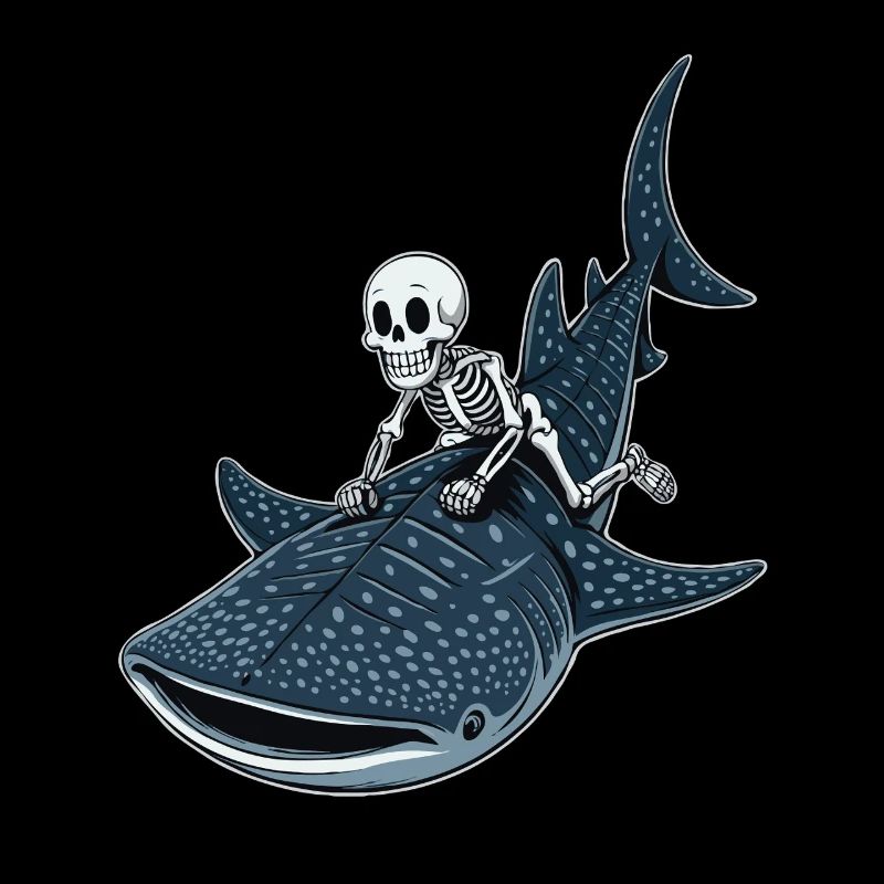 Squelette sur requin baleine Rhincodon