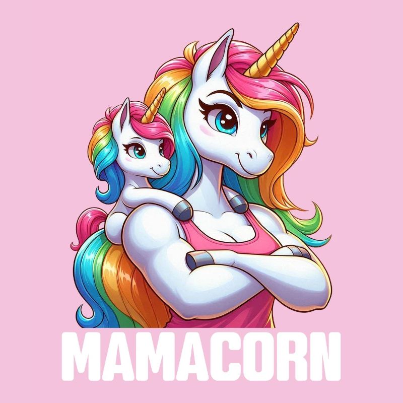Mama Einhorn Mamacorn Mutter Tochter Dadacorn