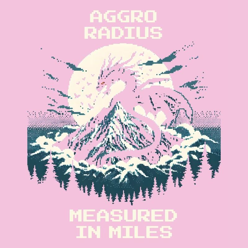 Aggro-Radius | Retro Drache Pixel Art