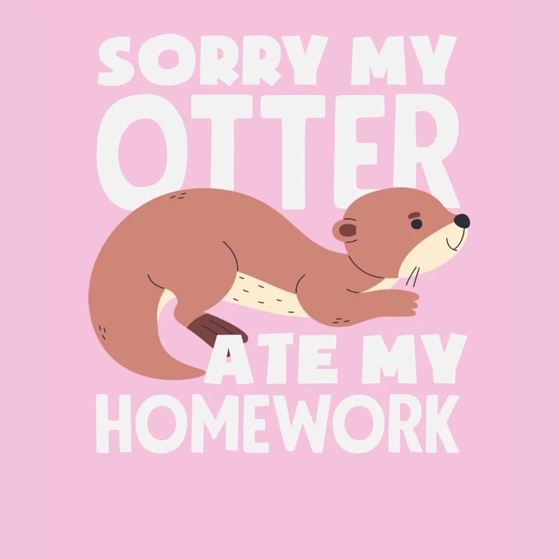 Devoirs de dessin animé de loutre de mer