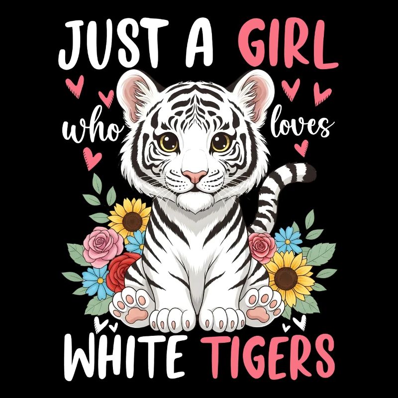 Nur ein Mädchen liebt Weiße Tiger