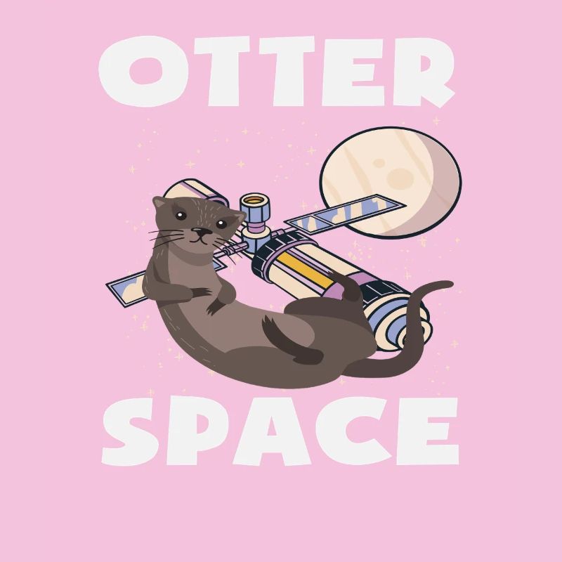 Loutre de mer dessin animé jeu de mots sur l’espace