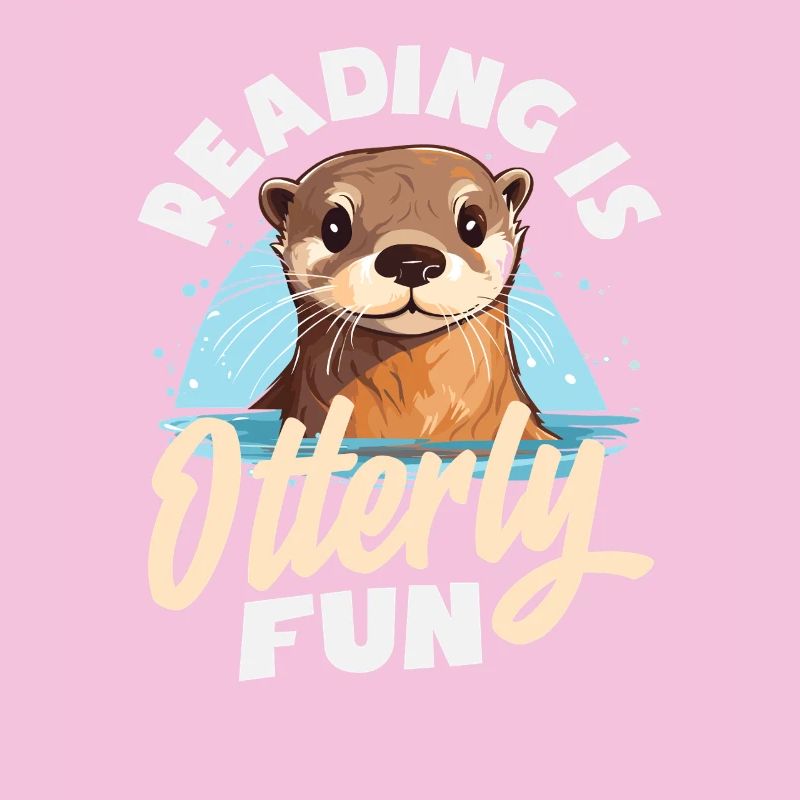 Sea Otter Cartoon Reading