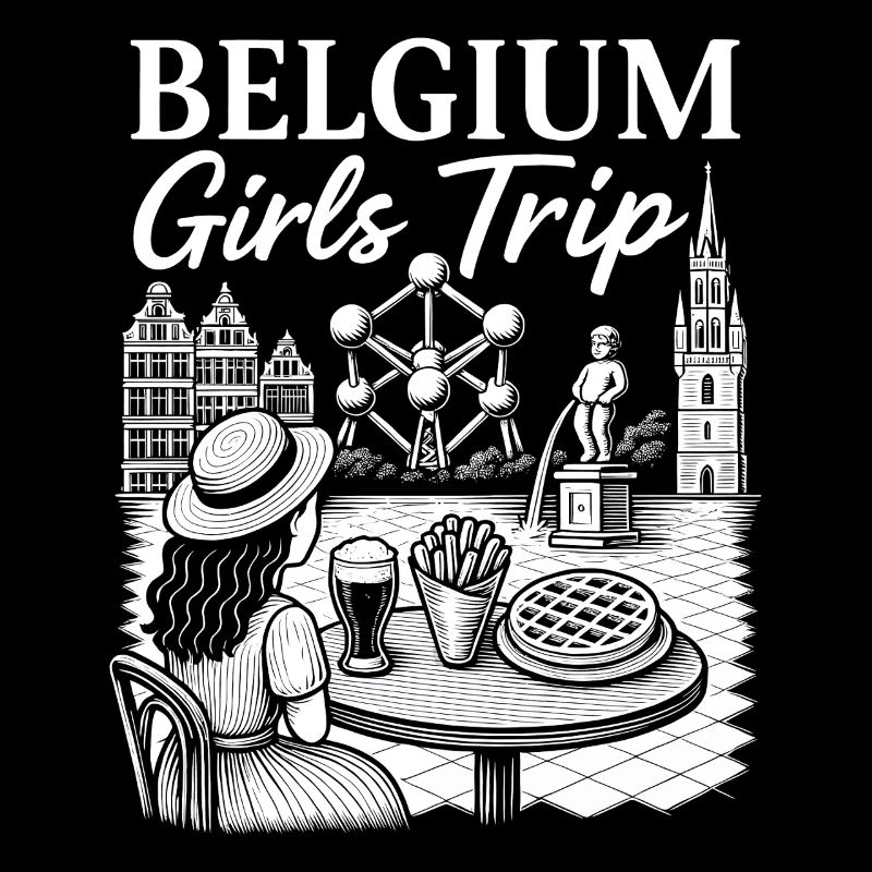 Belgien Mädelstrip Illustration