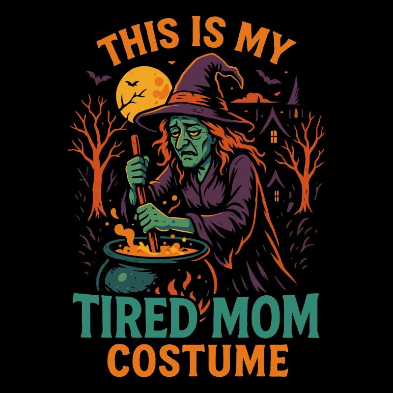 C’est mon costume de maman fatiguée Sorcière Halloween