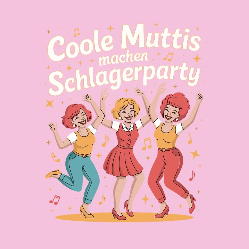 Cool Moms Making Schlager Party Retro Dancing