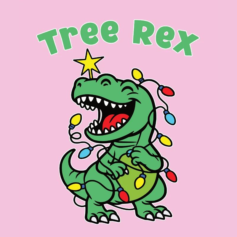 Stylish print with "Tree Rex" Dino Christmas tree