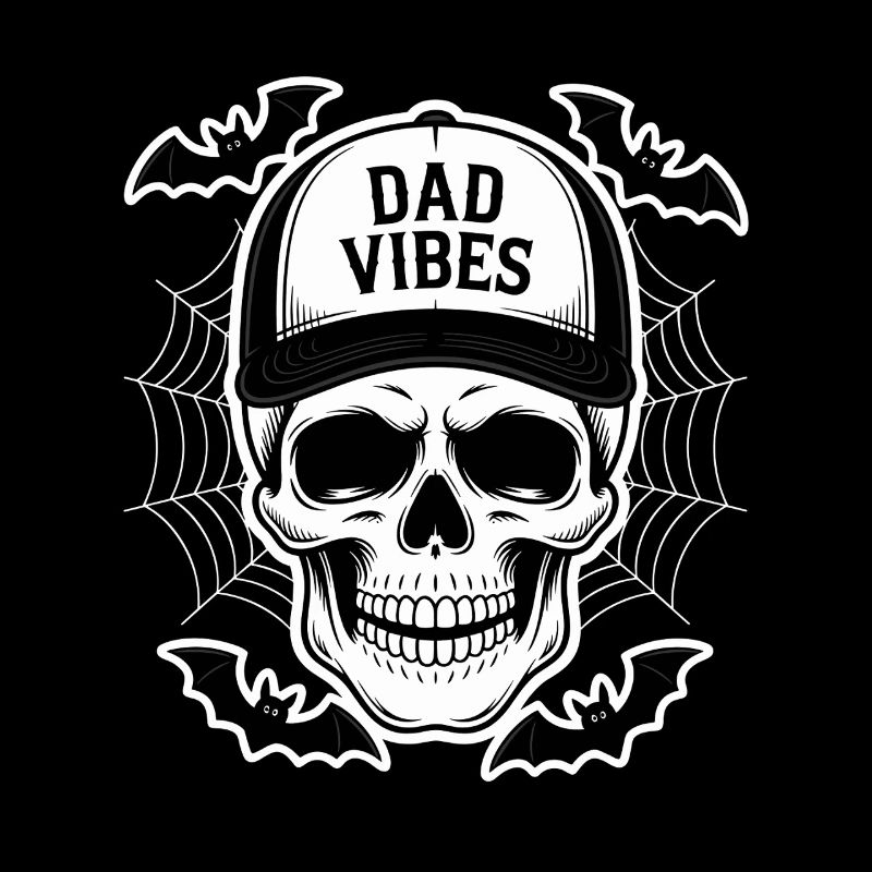 Dad Vibes Skull with Bats