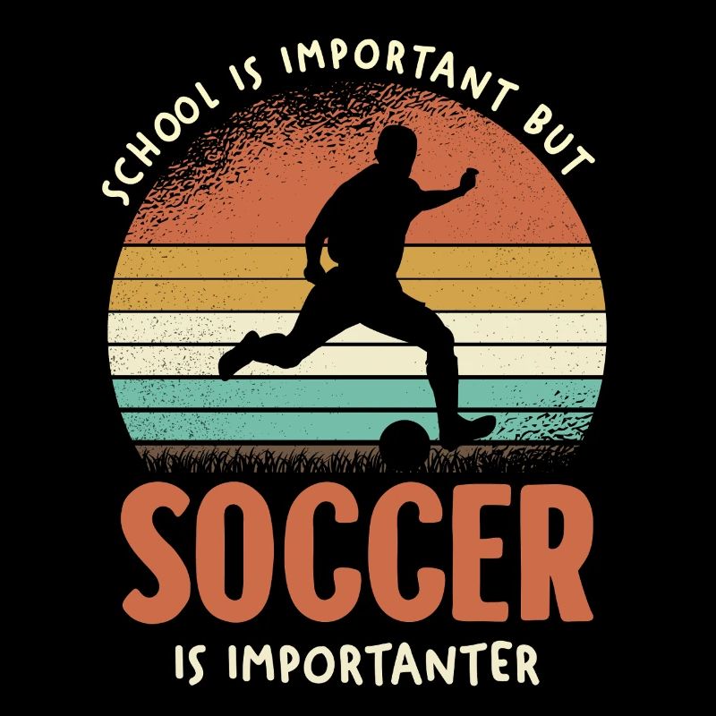 Soccer Is Important Retro Sunset