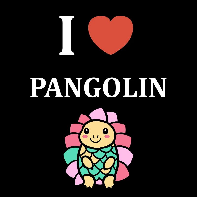 Ich liebe Pangolin TShirt Bunt