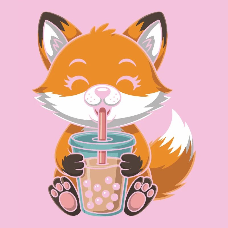 Kawaii Bubble Tee Fuchs Boba Tee