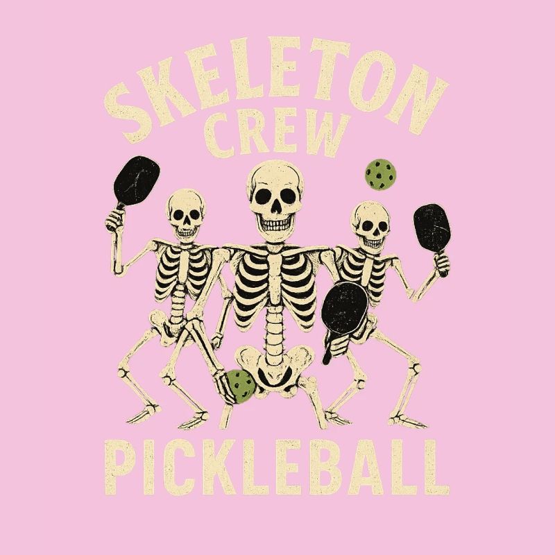 Skeleton Crew Pickleball Halloween Design