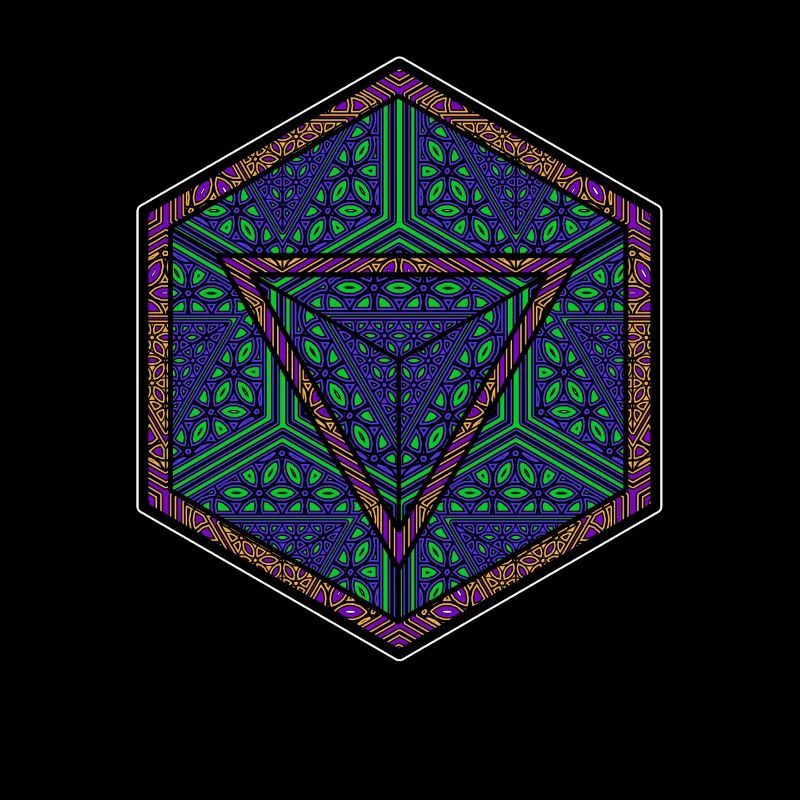 Mandala Kaleidoskop Dreieck Muster Psychedelisch