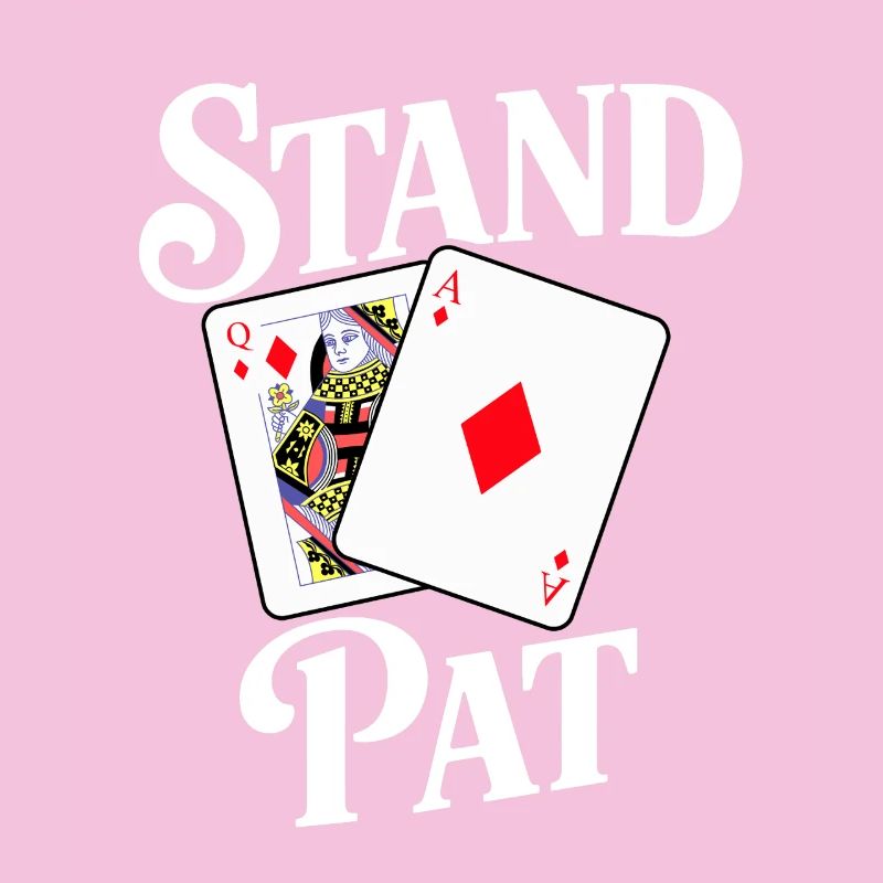 Conception de carte Stand Pat avec As et Dame