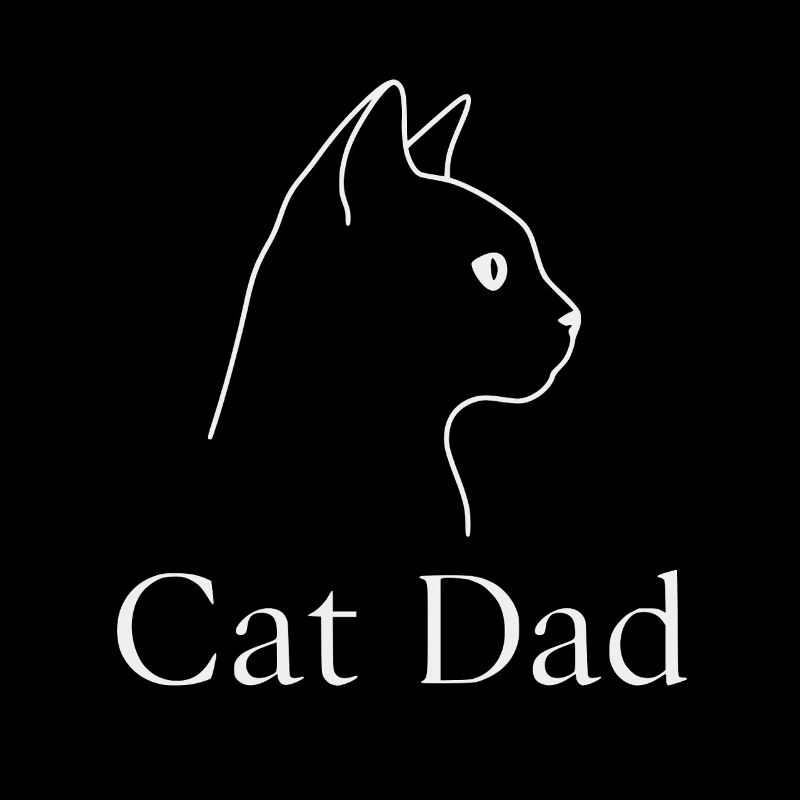 Cat Dad minimalistisches Katzen-Line Art Geschenk