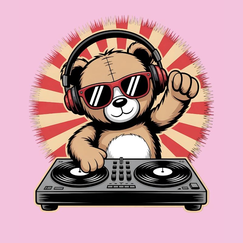 DJ Bär mit Kopfhörern
