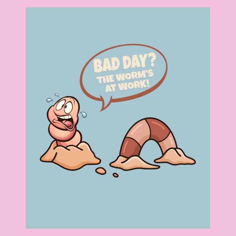 Worm at Work – Bad Day Cartoon
