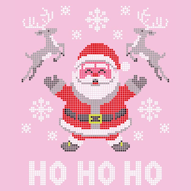 Pixel Santa Reindeer Snow