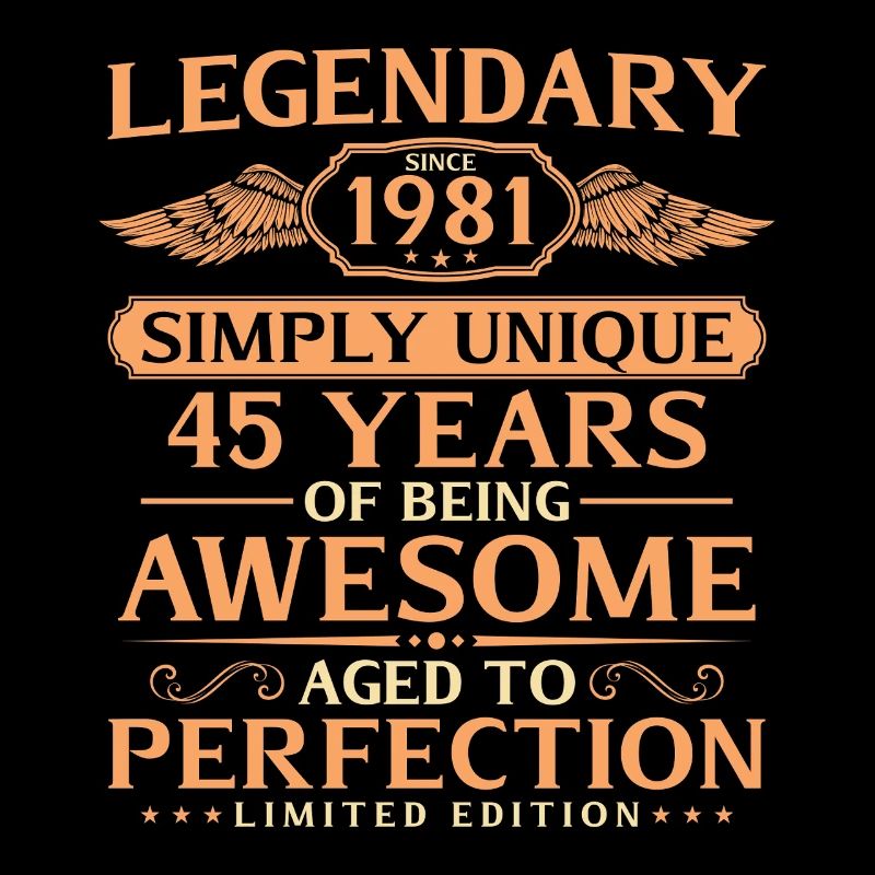 Vintage 1981 Born 45th Birthday Gift Idea