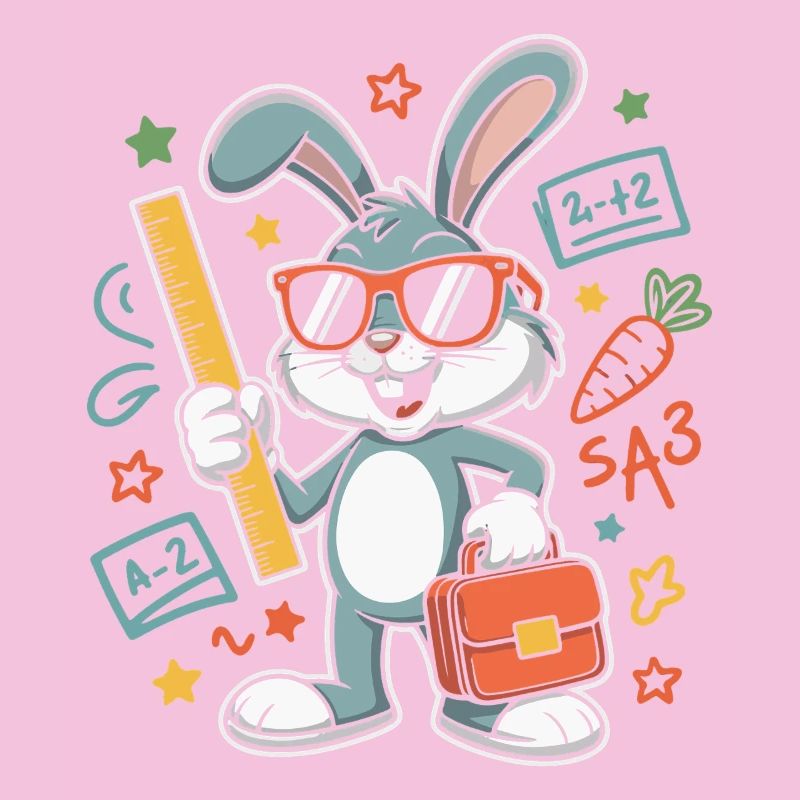 Math Bunny Glasses Suitcase