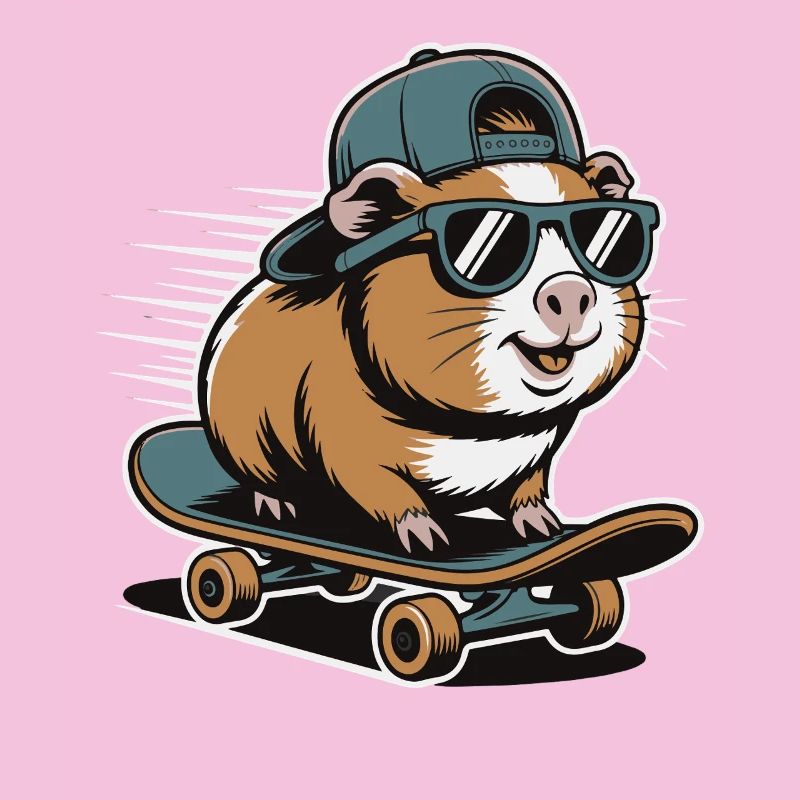 Hamster auf Skateboard