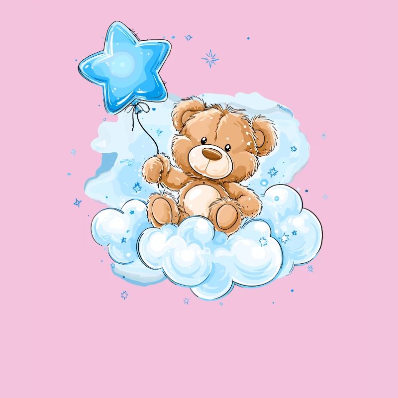 Teddy auf Wolken Ballon