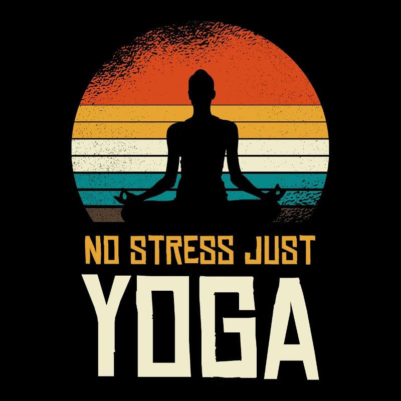 Pas de stress, juste yoga Silhouette rétro