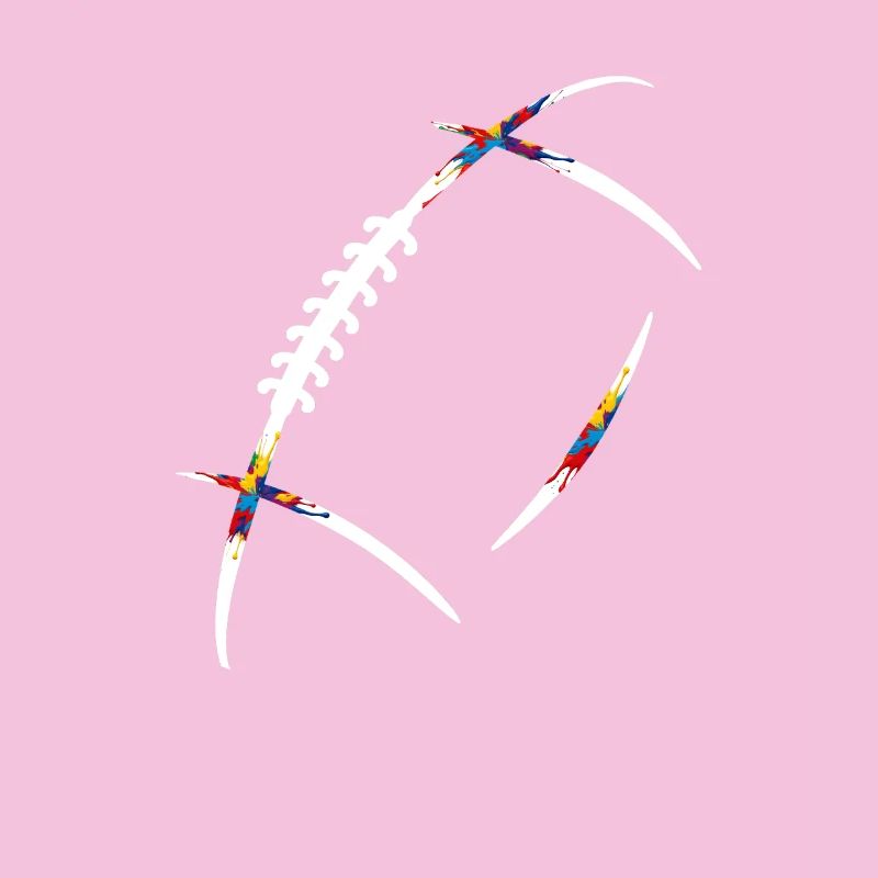 Rugbyball Farbenexplosion