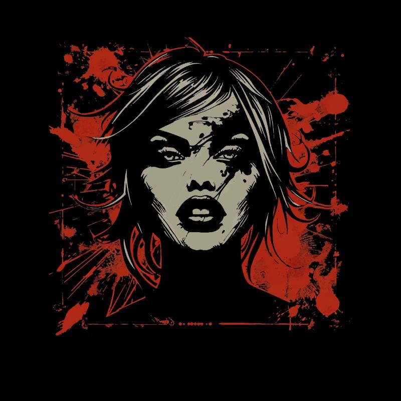 Visage féminin abstrait dans le style grunge