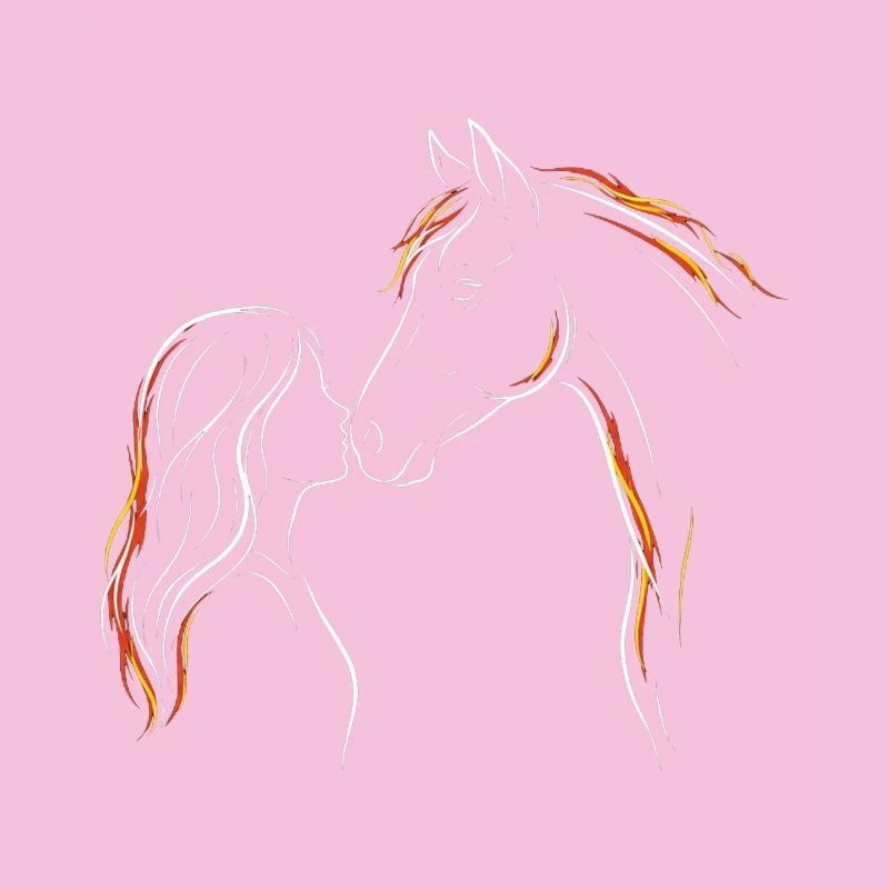 Pferdemädchen-Silhouette