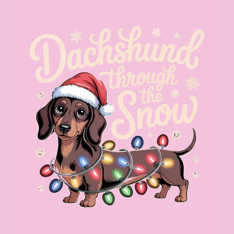 Weihnachtsdackel durch den Schnee