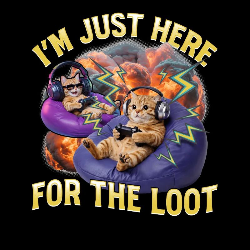 Funny Gaming Gamer Cat