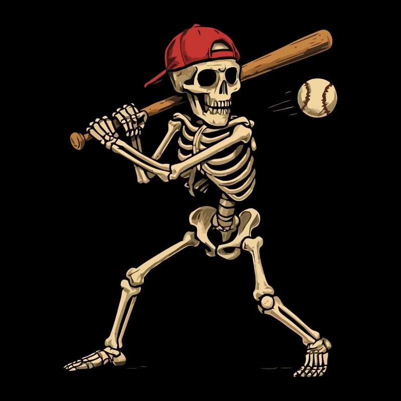 Baseball Playing Skeleton