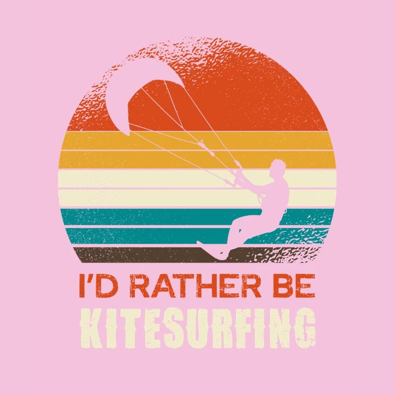 Kitesurfing Retro Circle Design
