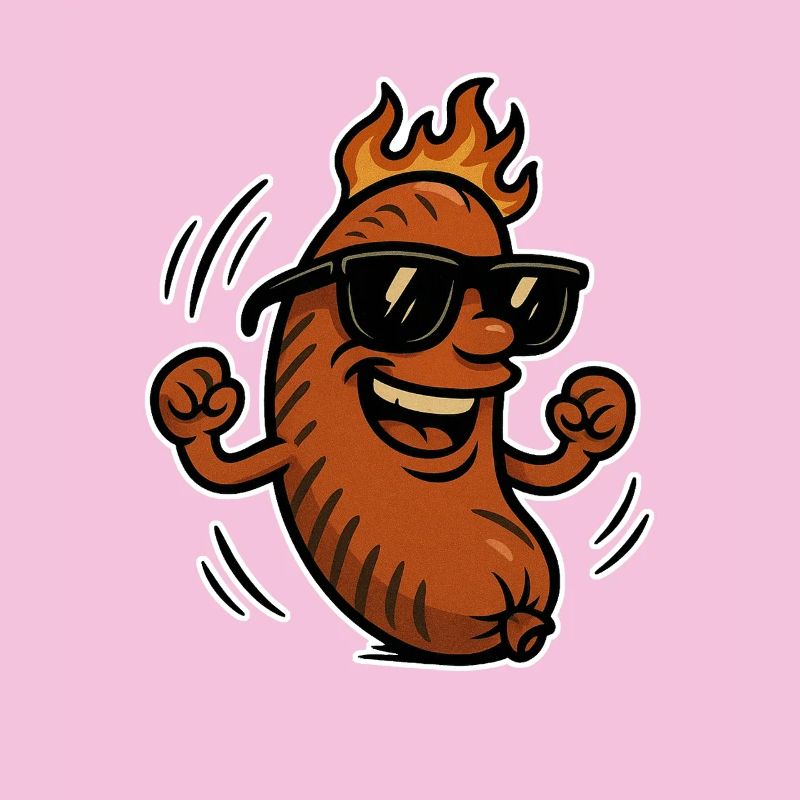 Bratwurst avec lunettes de soleil