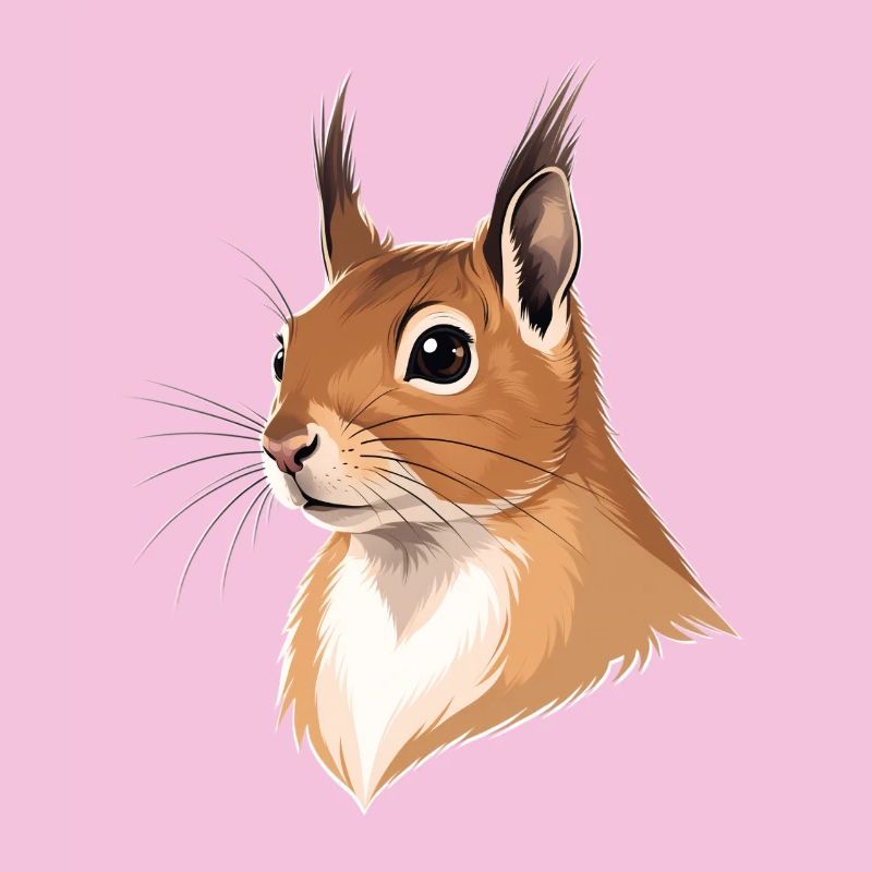 Illustrierter Eichhörnchenkopf