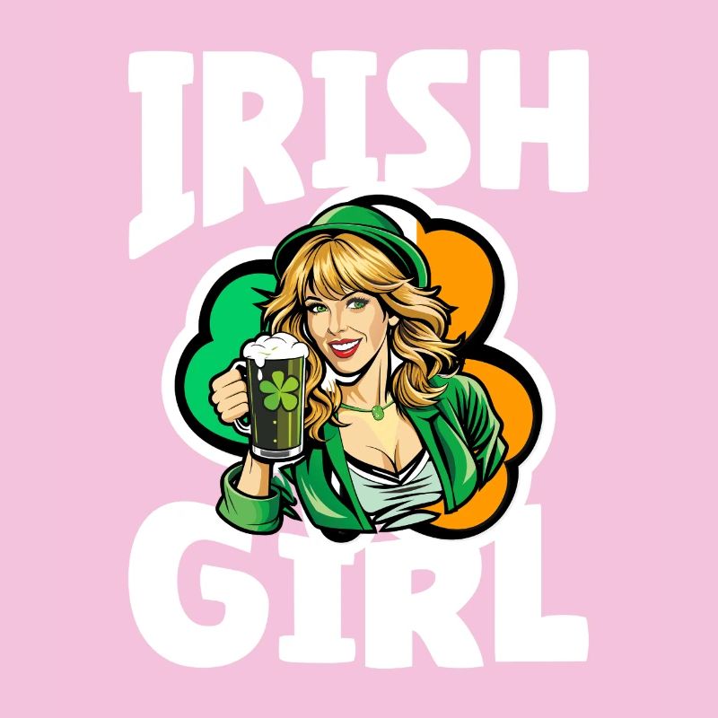 Fille irlandaise avec trèfle vert
