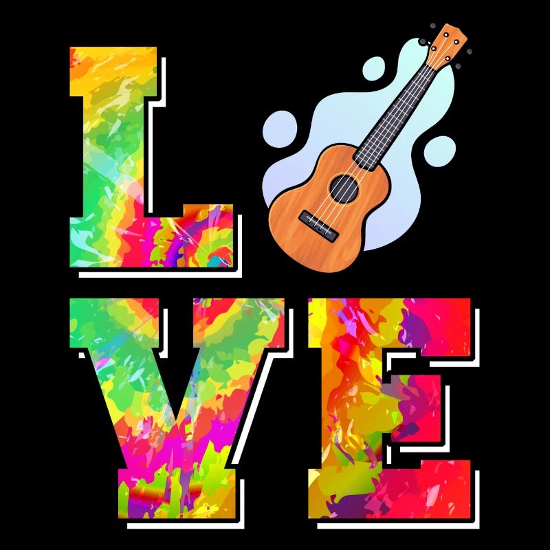 Ukulélé hawaïen uke tie dye love