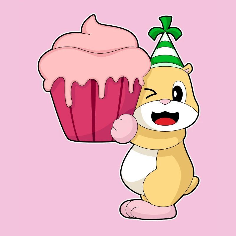 Cupcake d’anniversaire de hamster