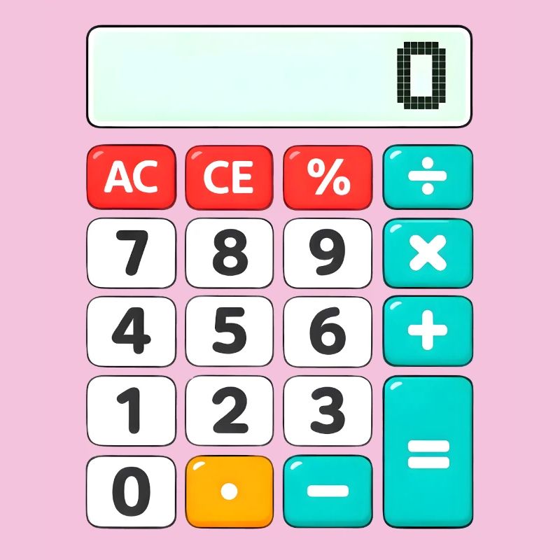 Calculatrice rétro de blocs de couleurs