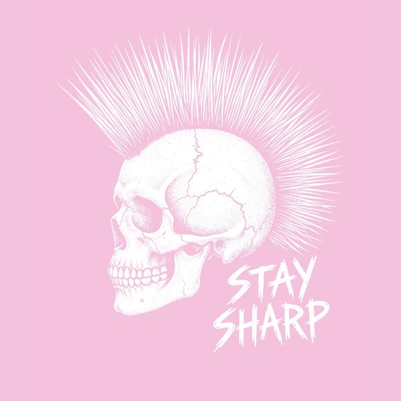 Stay Sharp Punk Skull – Iroquois Skull Design