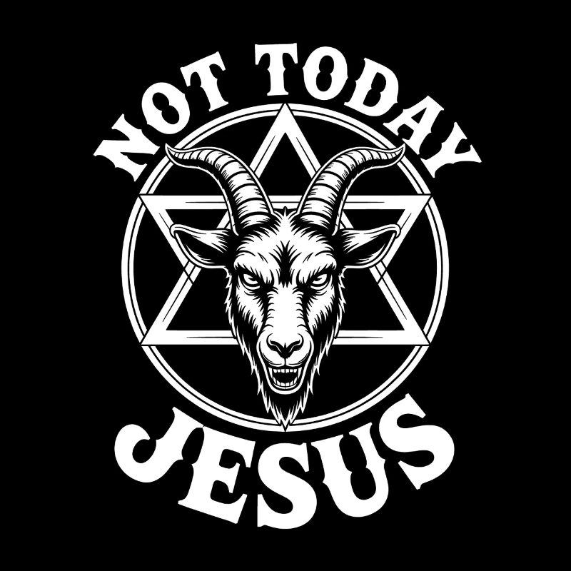 Not Today Jesus Goat Pentagram Tee
