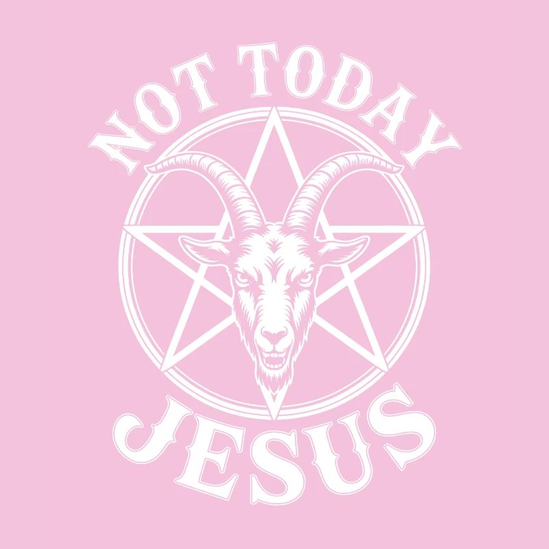 Not Today Jesus Goat Pentagram Logo
