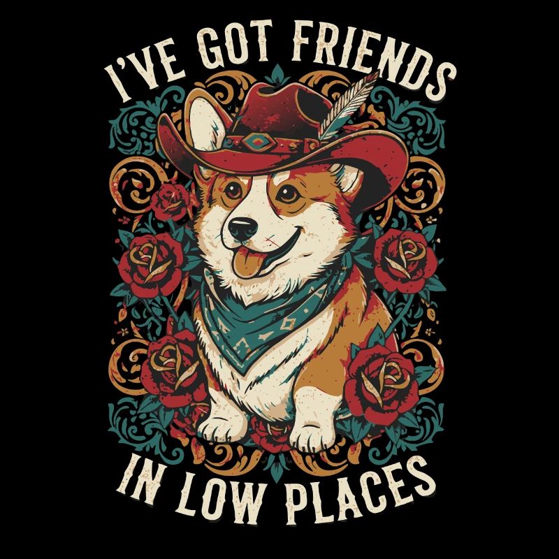 Cowboy Corgi Hund